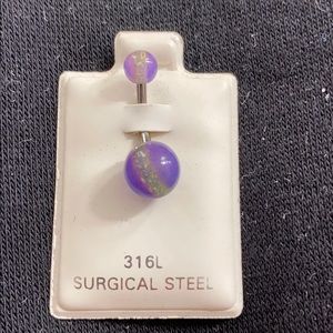 Purple and green Belly ring